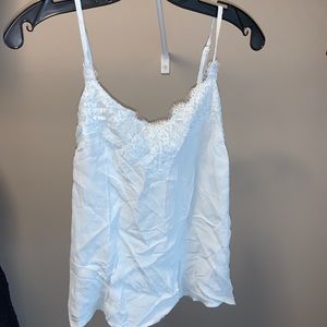 Light Blue Lace Detailed Tank Top